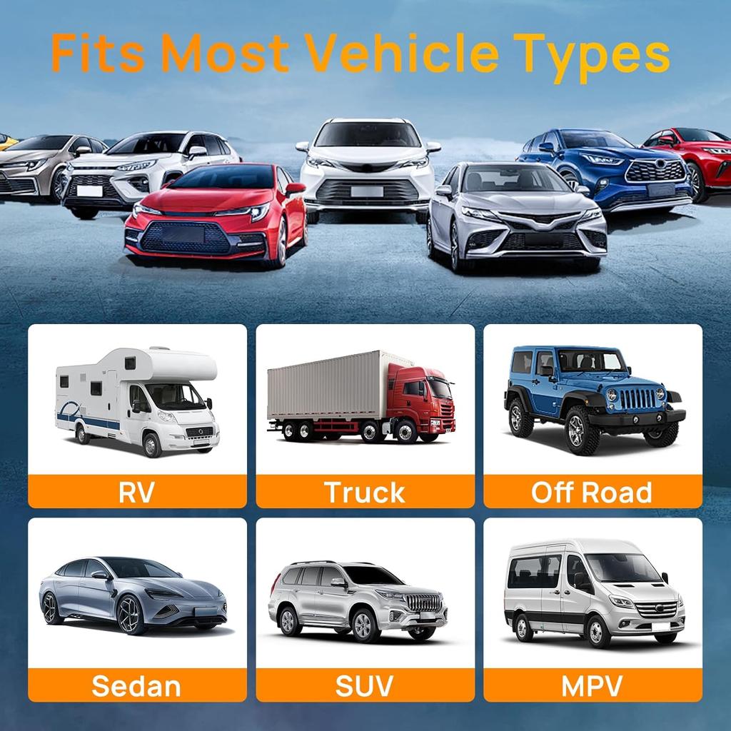 RV Tire Pressure Monitoring System,0-9.9 BAR,144 PSI Tire Pressure Monitor System With Solar Charge, TPMS With 6 Sensors&6 Alarm Modes (6