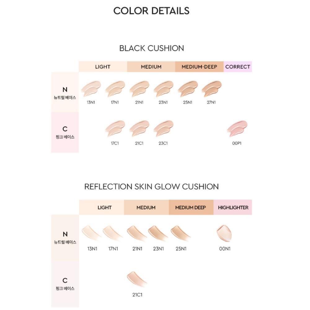 HERA MARKGONG Collection Black Cushion Foundation SPF34/PA++ Long-Lasting Semi-Matte Finish 15g