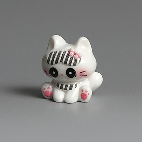 3 Pezzi Mini Gatti in Resina, Gatti in Miniatura Cartoni Animati Modello Animale per Giardino delle Fate, Paesaggio Muschio, Artigianato Terrario Fai-da-te, Decorazione per Torta