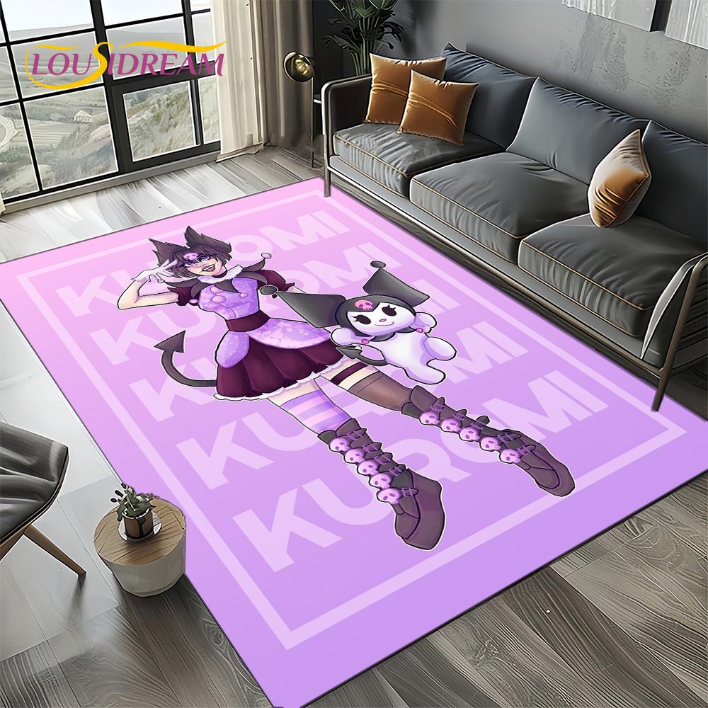 27 Style Cute Kuromi Cartoon Sanrio Carpet Rug for Bedroom Living Room Home Sofa Decoration,kids Large Decor Floor Mat Gift Girl