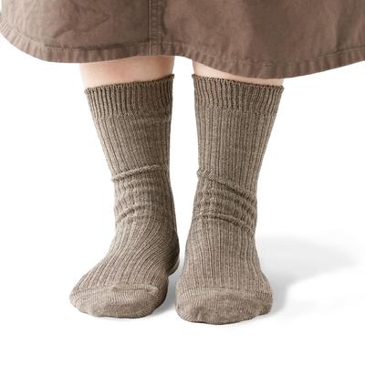 [Kinuyo] Socks Wool Silk Socks You'll Want To Wear Every Day Wool X Silk Women's Cold-Prevention Warm Socks 22.5–24.5cm Grayish Brown