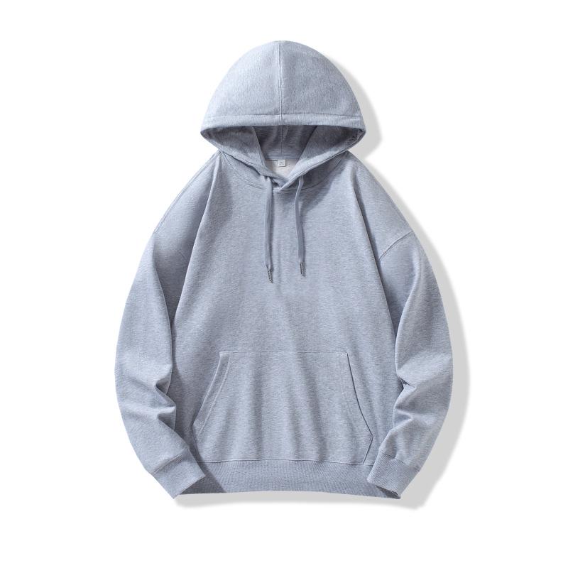 Heavyweight Drop Shoulder Pure Cotton Hooded Sweatshirt with Custom Logo and Printing