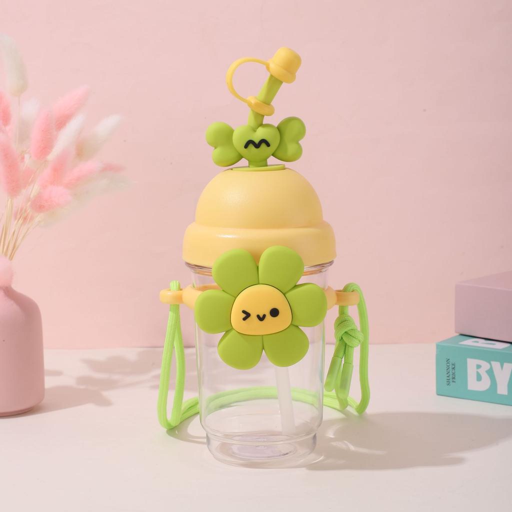 Portable Straw Water Bottle Cute Straw Cup Ice Tumbler for Women Girls Large Capacity Plastic Cup Ins Style Milk Tea Coffee Mug