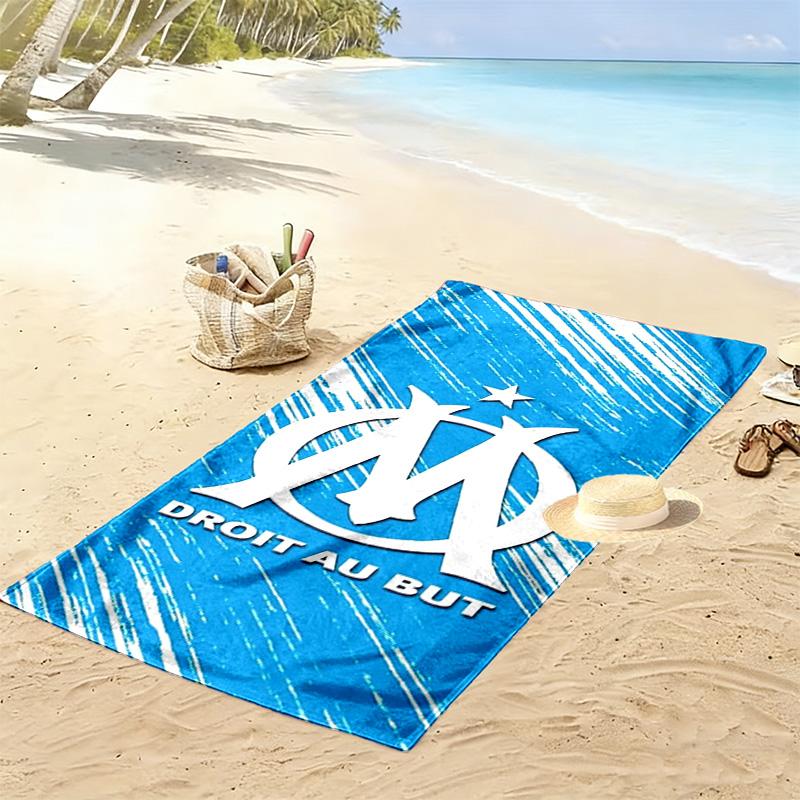 Asciugamano da Spiaggia Stampa Olympique de Marseille, Asciugamano Grande Morbido Asciugatura Rapida per Spiaggia Campeggio Nuoto