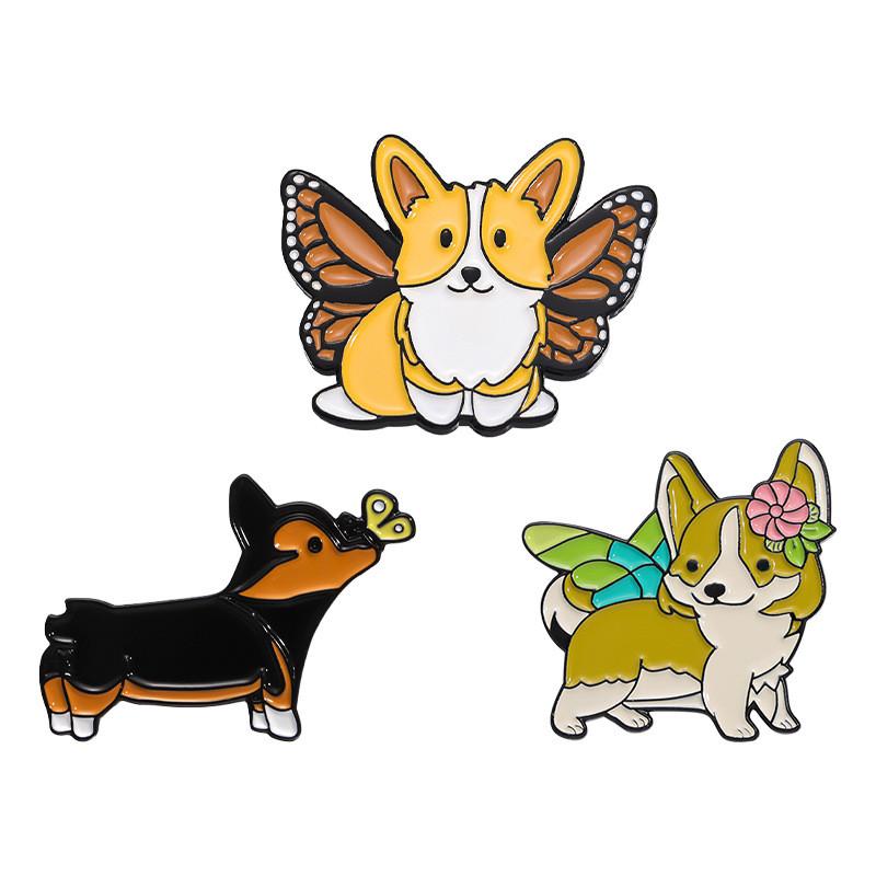 Playful Dog Cute Brooch From Cartoon Animal Butterfly Series Stylish And Unique Accessory For Every Outfit