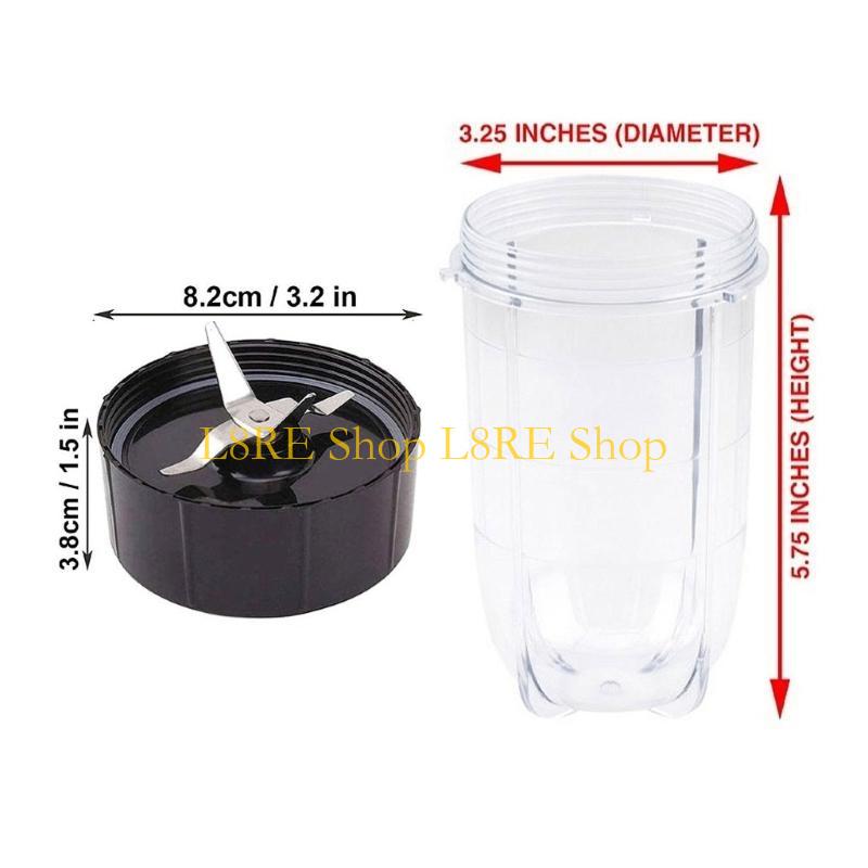 L8RE 16Oz Plastic Cups Replacement Parts Mixer Blade Juicer Cups for Magic 250W MB1001 Series Juicer