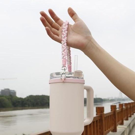 Water bottle strap holder Vistaprint silicone handle tumbler portable coffee mug sling travel outings gym