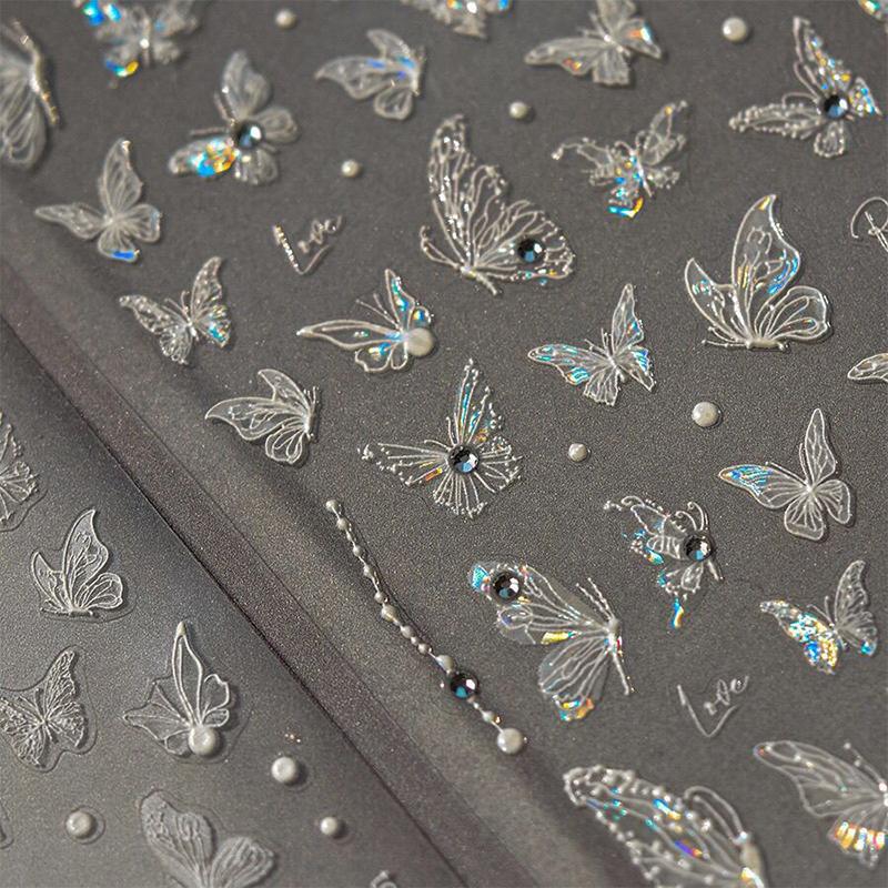 Exquisite selbstklebende Nagelkunst-Dekorsticker Niedliche Schmetterlings-Nagelkunststicker Kreative Feen-Nagelkunststicker Geschenke