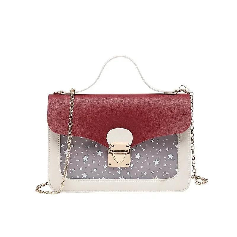 Summer Bag Lid Lock Snap Phone Small Square Bag Korean Sequin Star Print One Shoulder Phone Bag Handbags