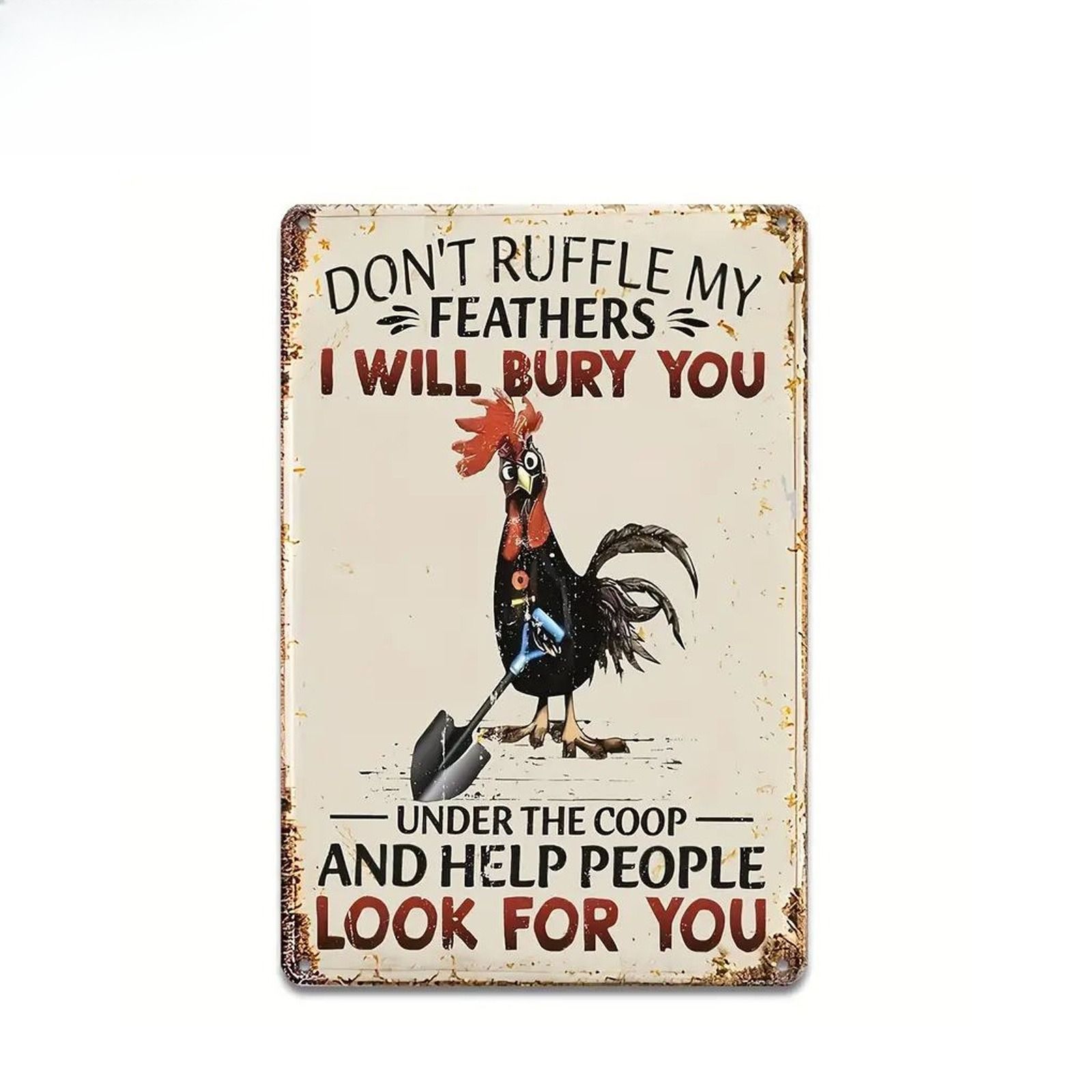 Decorative Metal Wall Sign Rooster Chicken Tin Art 20x30cm Home Kitchen Farmhouse Decor Vintage Retro Poster