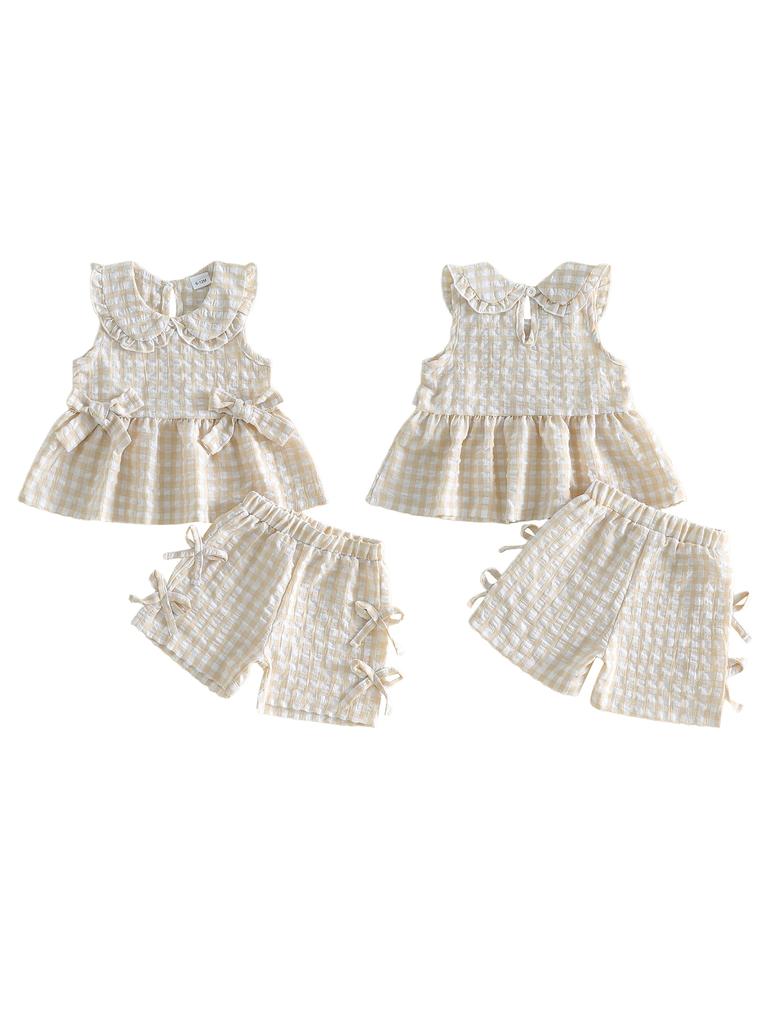 Adorable Infant Girl Floral Romper Set with Matching Headband and Ruffled Shorts 2 Piece Summer Outfit for Toddler