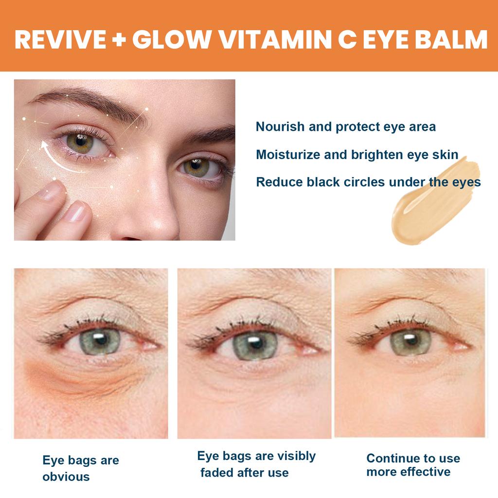 Bálsamo para Ojos con Vitamina C Hidratante Eliminación de Bolsas Bajo los Ojos Reduce Ojeras Líneas Finas Antihinchazón Iluminador Crema para Ojos en Barra