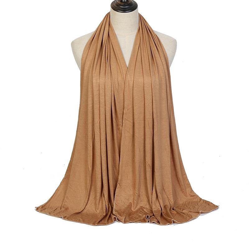 Middle East hot-selling solid color mercerized cotton headscarf soft versatile autumn and winter warm shawl ere carf
