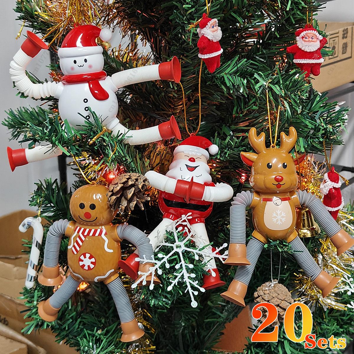 

Рождественская подвесная фигурка, подвесная новогодняя елка, подвесное украшение, растягивающиеся игрушки для снятия стресса, рождественские украшения 1Set