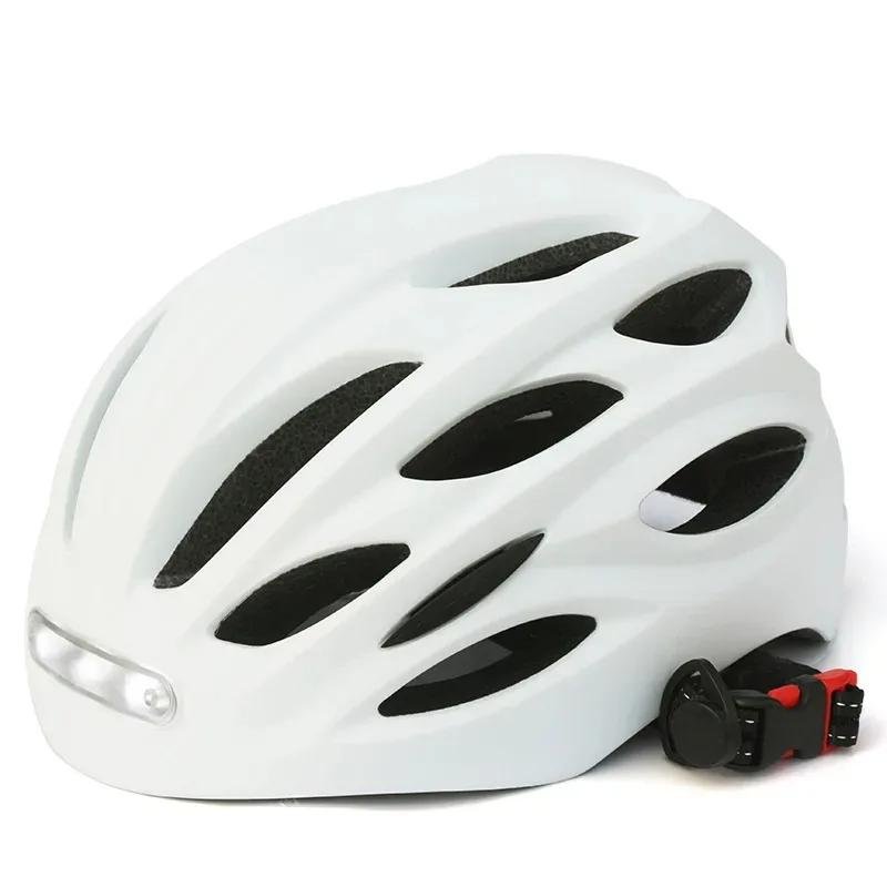 LED Ventilated Bike Helmet with Warning Light, Light Up Safety Helmet for Adult E-Scooter Cycling Skate Electric scooter helmet