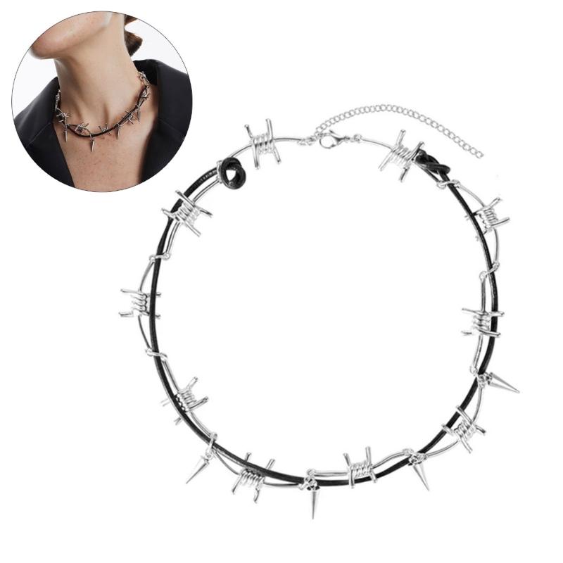 Stylish Gothic Thorn Necklace Adornment Perfect for Punk Style and Trendsetters Seeking Unique Accessories