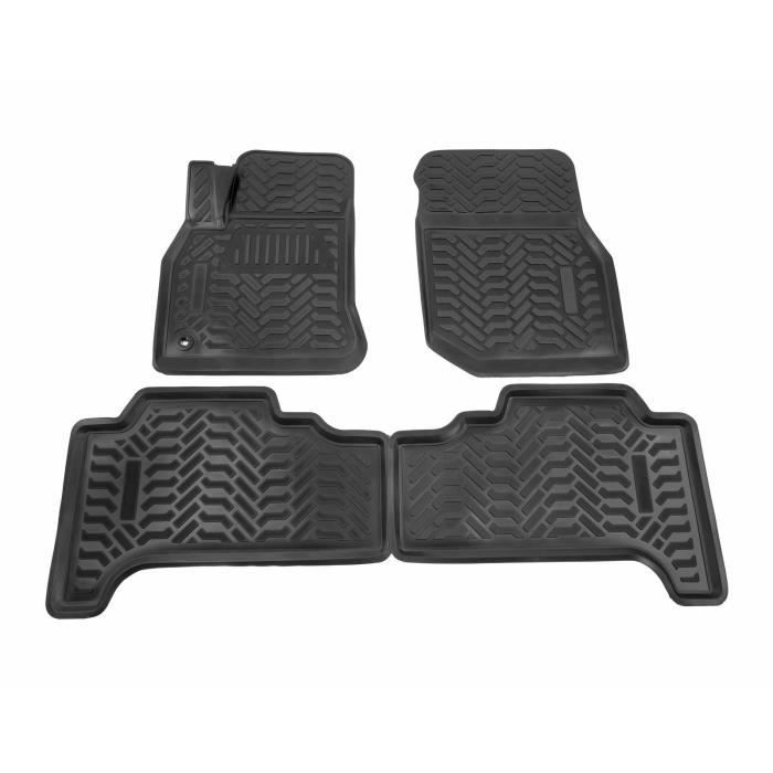 Tapis de sol en caoutchouc - Exclusive - Land Cruiser 100 - 1998-2007 - Sur mesure - Noir