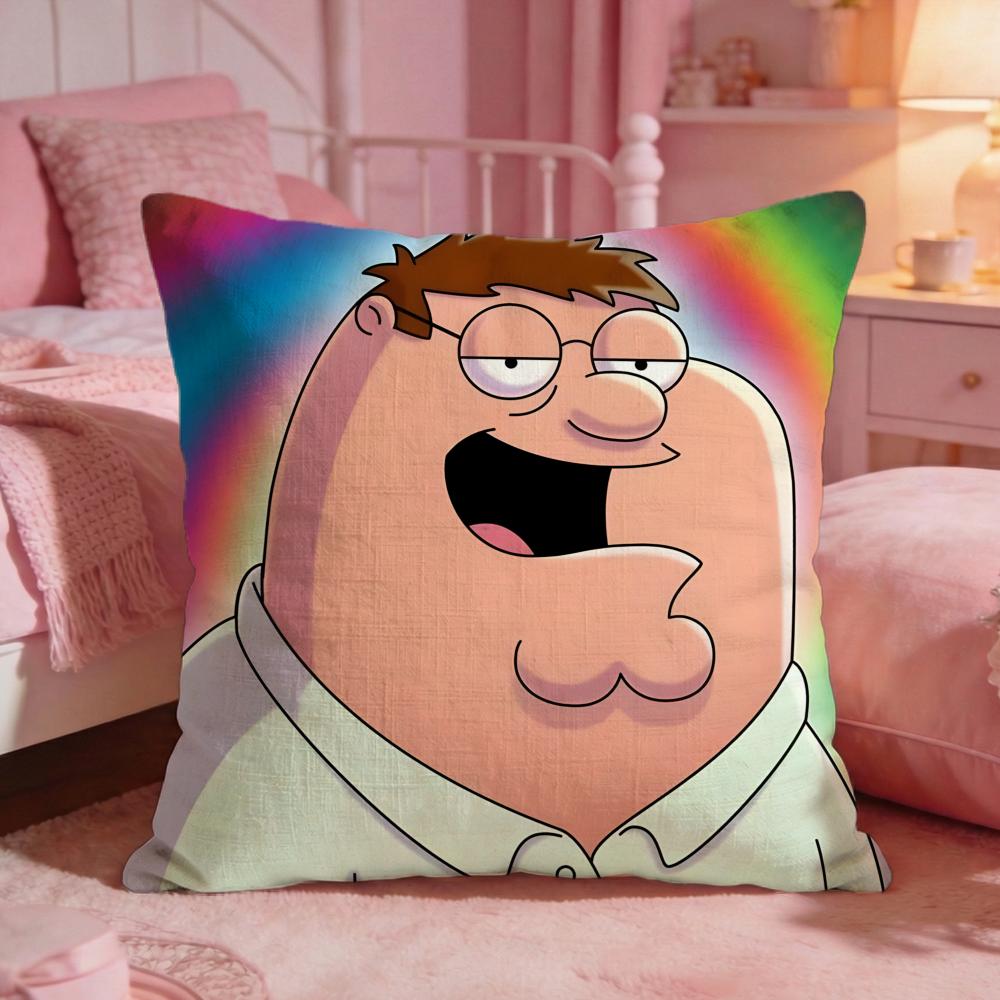 Family GGuys Funny Anime Cushion Cover Premium Comfort Reversible Pillow Cove Two In One Design For Any Room Car Interior