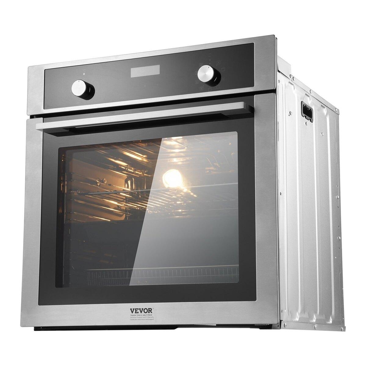 Einbaubackofen 60 cm Elektrischer Einbaubackofen 9 Funktionen 76 L. Ft
