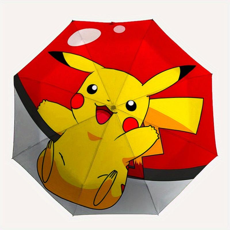 1pc Pikachu Pokémon Umbrella - Automatic Opening & Closing, Portable 3-Fold Design, 8-Rib Structure, Outdoor, Perfect Gift for Fans, Travelers, D