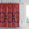 Abstract Symmetrical Shower Curtain-bright Red with Multi-color Geometric Pattern, Modern Bathroom Decoration