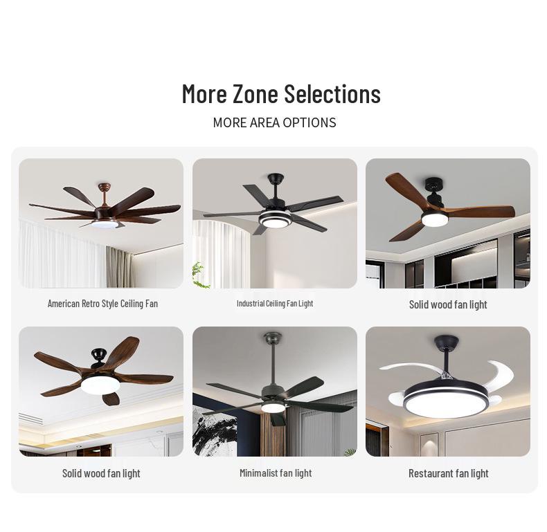 European & American Style LED Ceiling Fan with Integrated Light for Living Room, Bedroom, and Dining Room