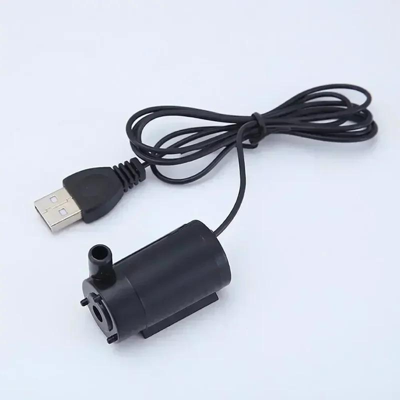 USB 5V Mini Submersible Water Pump, Quiet DC Circulation Pump for Aquarium Fish Tank, Hydroponics, Fountain with Cable
