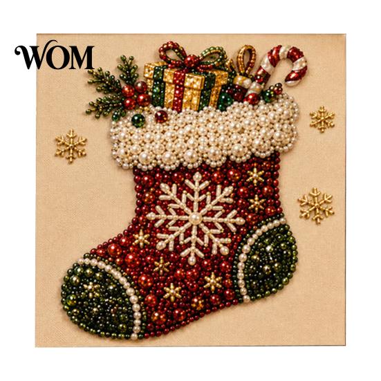 Sprankelende Parelkunstbenodigdheden DIY Kerst Kunstverfset, Kralen Knutselen voor Attente Vakantiegeschenken Liefhebbers Volwassenen, Beginners, Schattige Kerstman