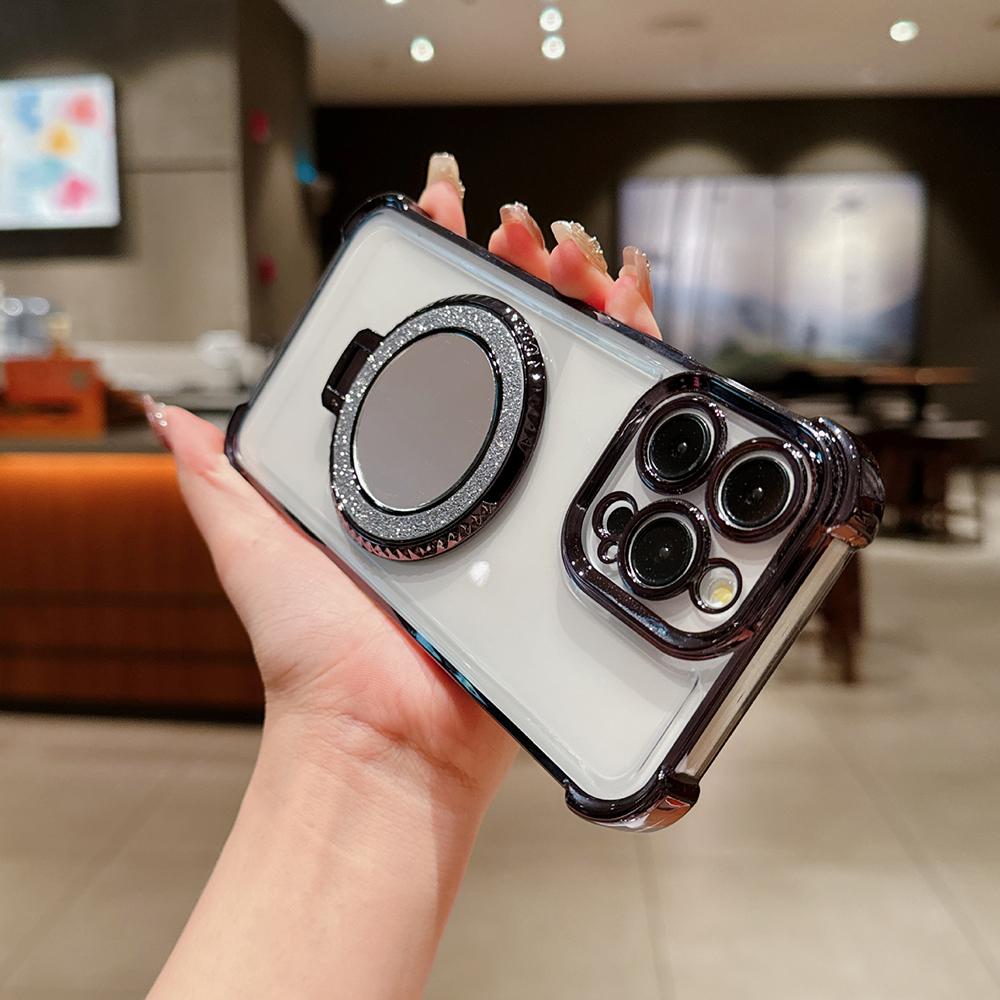 Beschichtung Spiegelhalter Ständer Weiches Silikon Vier Ecken Luftkissen Stoßfeste Schutzhülle für Samsung Xiaomi Poco Redmi