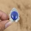 Mothers day Sale Oval Lapis Lazuli Gemstone 925 Sterling Silver Handcrafted Ring