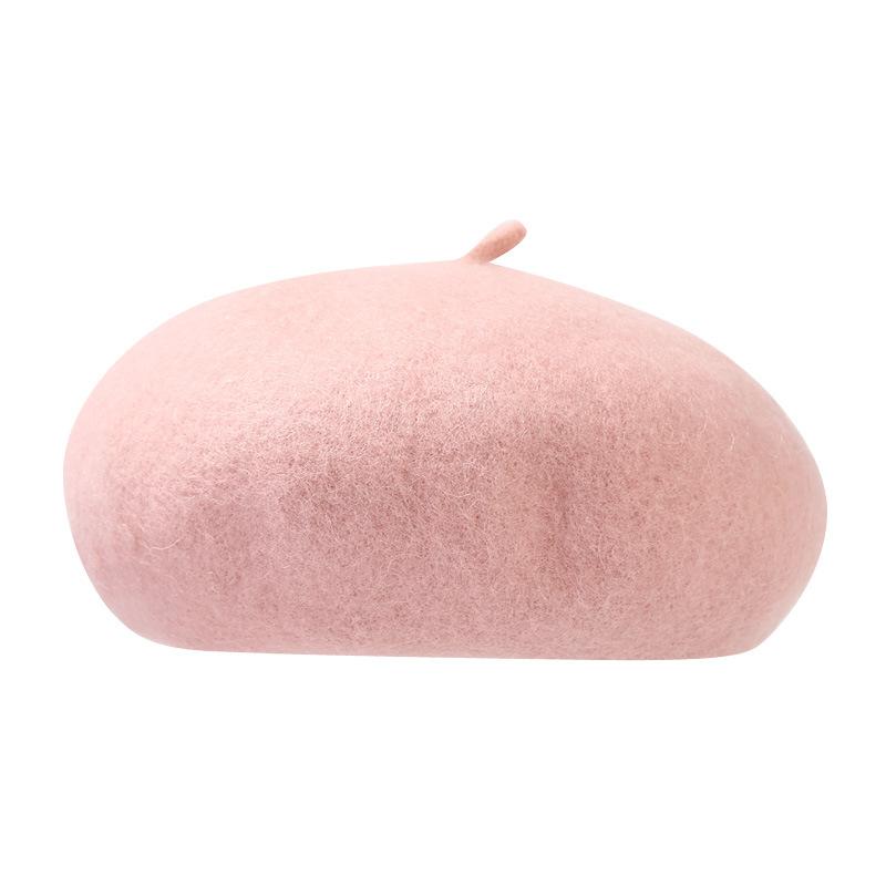 Ins Children's Solid Color Beret Female Cute Baby Autumn and Winter Pumpkin Hat Foreign Style Versatile Painter Hat Can Be Customized