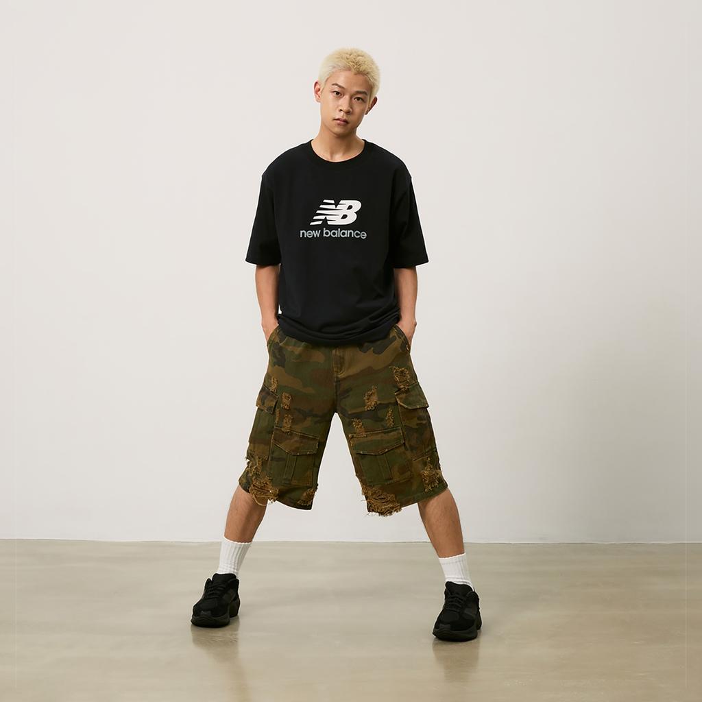 New Balance Essential Logo T-shirt Asia Sizing 'Black' Men's AMT31541-BK