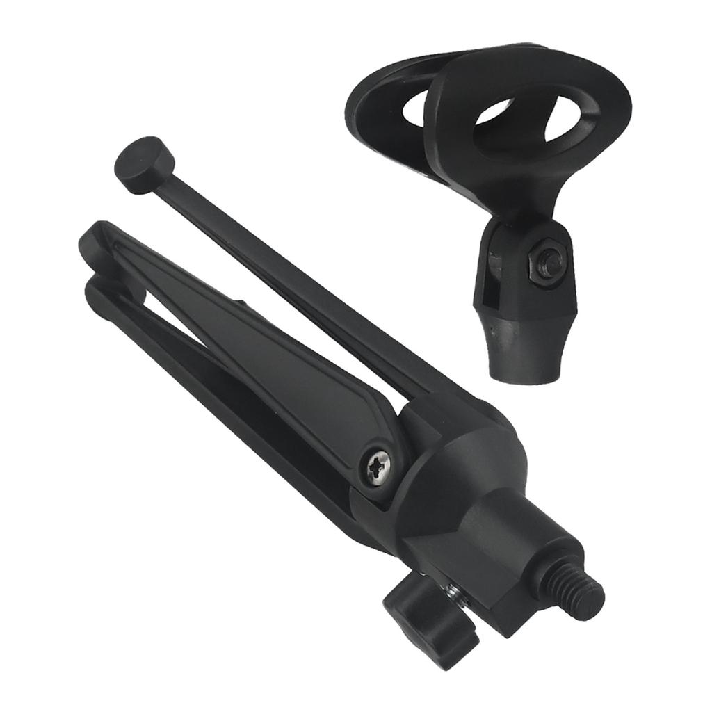 Adjustable Microphone Stand Desktop Tripod Table Stand Clip Holder Bracket Desktop Triangular Microphone Stand