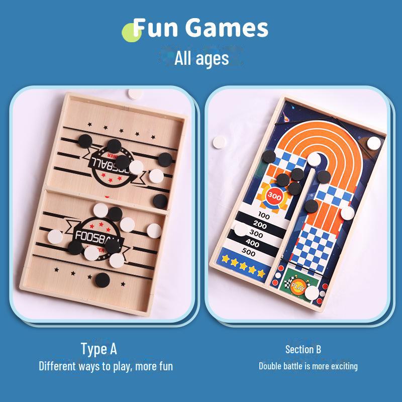 Douyin Bounce Chess: Parent-Child Interactive Wooden Bullet Beads Ejection Toy