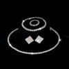 3/4 Stück Voll Diamant Halskette Ohrringe Ring Armband Hohl Diamant Halskette Brautset
