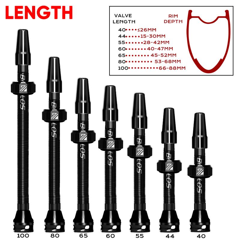 BUCKLOS 40/44/55/60/65/80/100mm Tubeless Valves Bike Aluminum Alloy Presta Nipples Removable Core Air Valve for Road MTB Bicycle 7