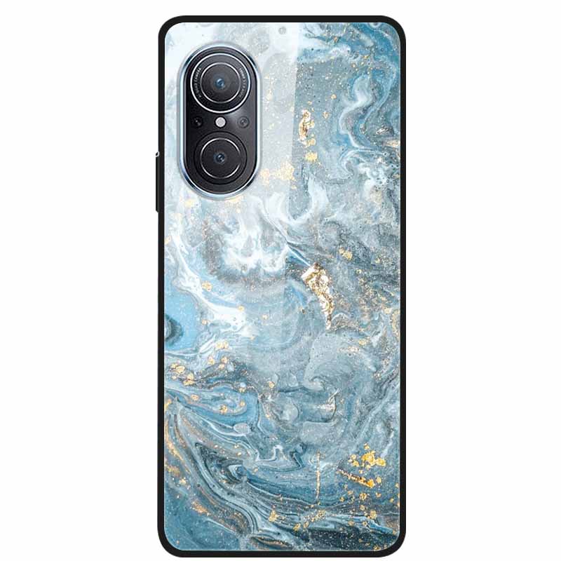 For Huawei Nova 9 10 Case Marble Tempered Glass Cover Hard Back Case For Huawei Nova9 10 SE Capa Nova10 Shockproof Funda Coque