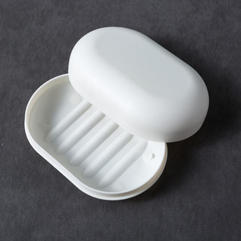 Candy Colored Soap Box Oval Soap Dish Bathroom Supplies Sealed Soap Holder Leak Proof Organizer Portable Bathroom Accessories