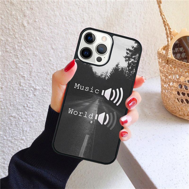 Music On World Off Phone Case for iPhone 17 Air 16 PRO MAX 15 14 PLUS 12 11 13 Back Cover Fundas Shell coque