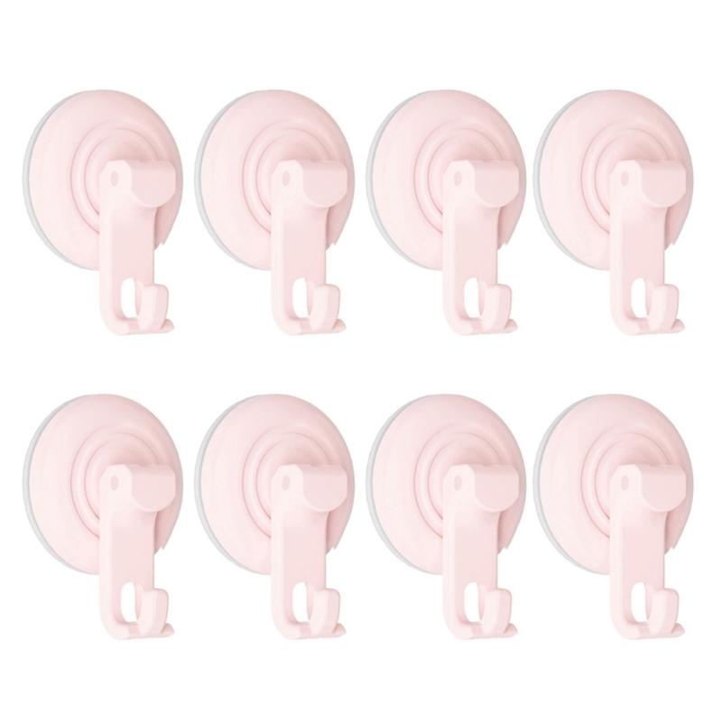 4pcs/8pcs Suction Cup Hooks Bathroom Towel and Loofah Hanger Strong Vacuum Hanging Hook Practical Robe Storage Rack