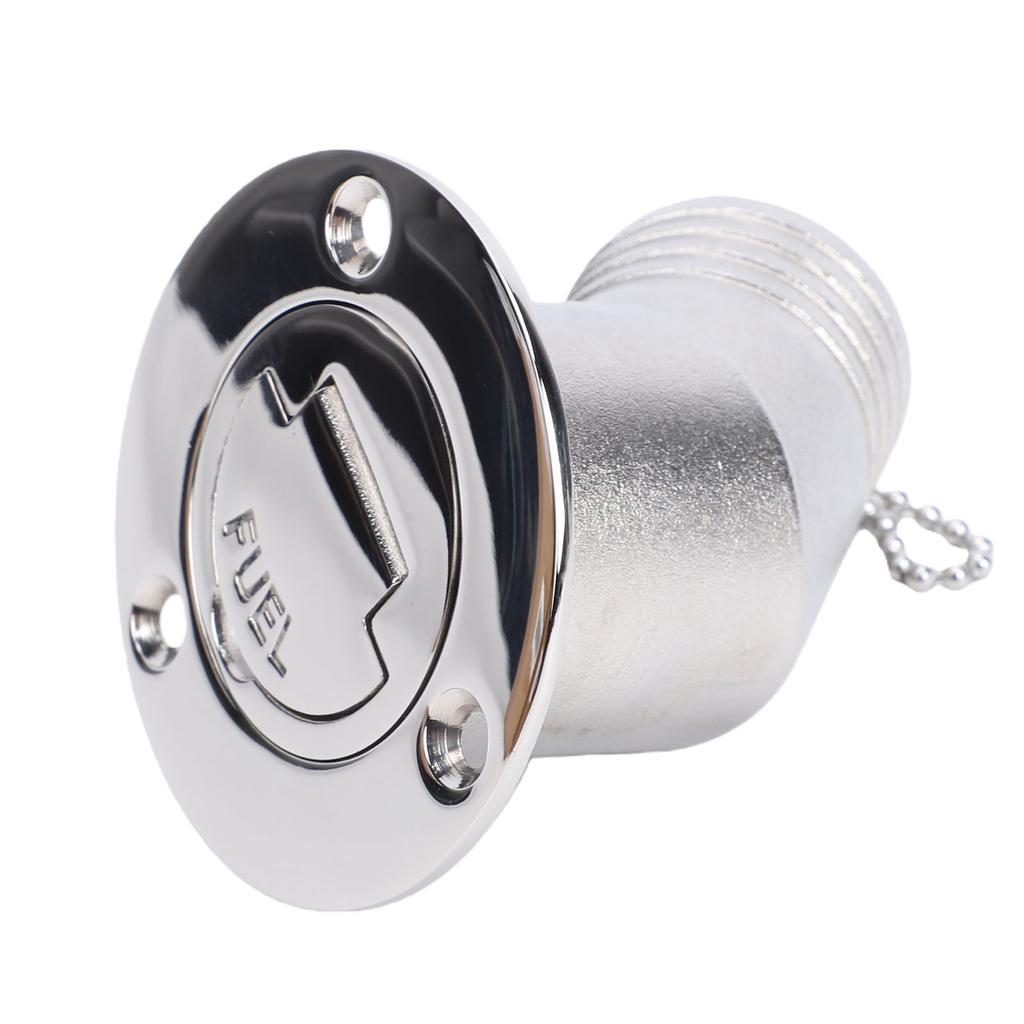 Boat Fuel Gas Deck Fill with Keyless Cap 38mm Boat Fuel Deck Filler 1.5 Inch Stainless Steel Deck Fuel Filler Neck for