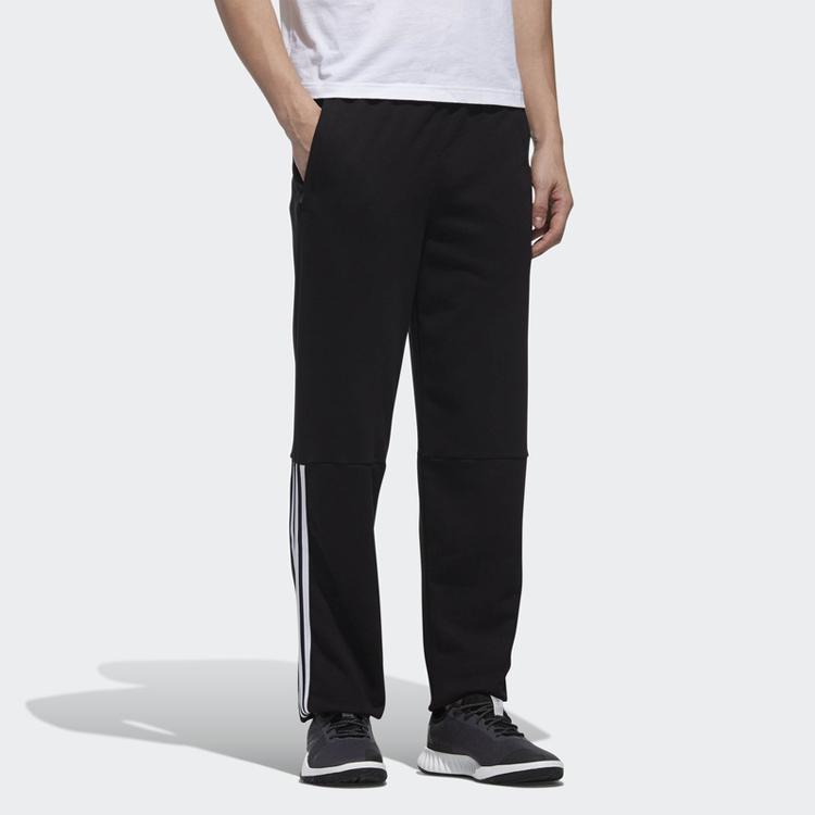 Adidas Knit Straight-Leg Track Pants Men Bottoms Black DW4613