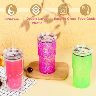 Geschenk 18oz Kapazität Einmachglasbecher Wiederverwendbar Doppelschichtige Wasserflaschen Bruchfest Schneekugel-Becher Feiertagsgeschenke