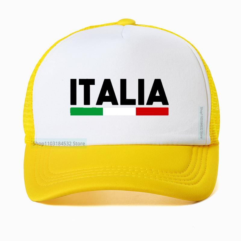 Italia Italia Bandiera Italiana Cappellino da Baseball Unisex Regolabile Snapback Classico Rete Traspirante Cappellino da Trucker Visiera da Esterno