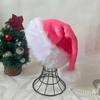 Christmas Santa Hat Xmas Pink Long Plush Holiday Red Black Hat For Adults And Kids Unisex  New Year Festive Party Supplies