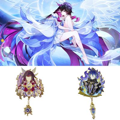 Genshin Impact Flins Columbina Badges Cosplay Metal Brooches Pins Honkai: Star Rail Cyrene Phainon Kawaii Brooches Fans Gift