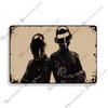 Daft Punk Vintage Poster Rock Music Metal Sign Retro Poster Metal Plaque Pub Bar Club Bedroom Decorative Plate Music Wall Decor