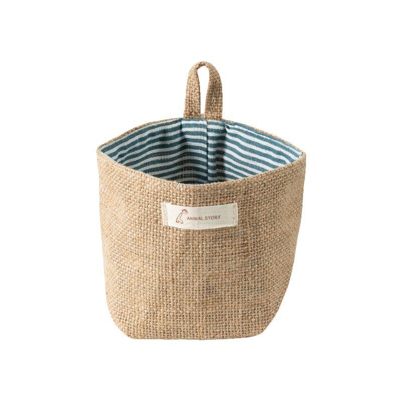 Linen Cotton Hanging Mini Storage Basket Home Kid Toy Sundries Bag Box Organizer