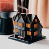 1PC Black House Incense Burner Christmas Ornaments Incense Burner Desktop Home Ornament Resin Crafts
