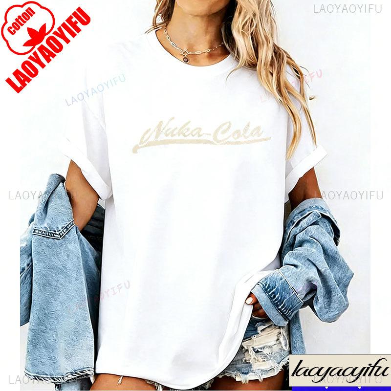 NukaCola TShirt Funny Drinks Graphic T Shirts Television Fan Tee Tops Cotton Shirts Vintage Red T Shirt 2044 Fan Gift 2026